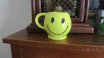 Vintage 1970s McCoy Pottery Coffee Cup Mug Happy Smiley Face Yellow Ceramic USA • $8