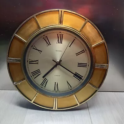 Gold Vintage Metamec Wall Clock Retro • £22.50