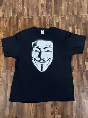 $20 • Buy VTG Y2K V For Vendetta Men's Short Sleeve Mask Graphic Tee Size XL Black
