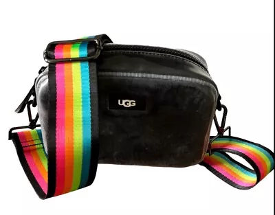 UGG JANEY II Clear Coat Black Crossbody Bag With Rainbow Pride Strap • $33.60