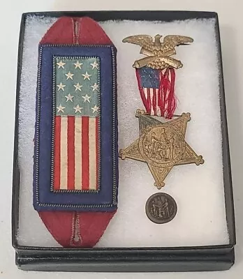 Civil War Gar Numbered Veterans Badge + Button Pin & Uniform Flag. Rare! 🔥 • $299.95