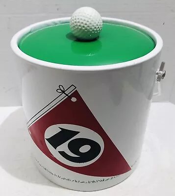 Vintage 19th Hole Insulated Ice Bucket Golf Ball Lid W/ Handle Made In The USA • $25.50