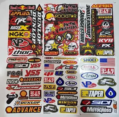 6x ROCKSTAR ENERGY STICKER Motocross MotoGP Aufkleber Bike Metal Mulisha Dunlop. • $17.44