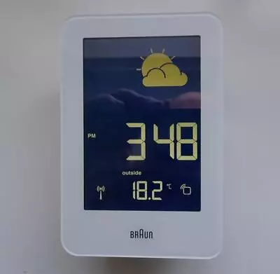 New BRAUN Radio Controlled Weather Station Set - Digital Clock With Alarm • £10
