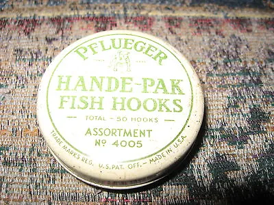 Pflueger-Hande Pak Fish Hooks-tin Only-no. 4005-stream & Lake Fishing- • $9.99