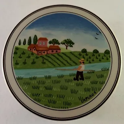 Vintage Villeroy & Boch NAIF Design Porcelain Round Trinket Covered Box • $10