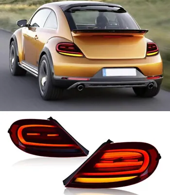 LED Tail Lights For VW Beetle 2013-2019 Sequential Turn Signal Red Rear Lamps • $488