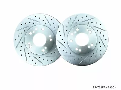 P2M Coated Slotted Drilled 30MM Front Brake Rotors For Nissan Z32 300ZX 240sx • $215