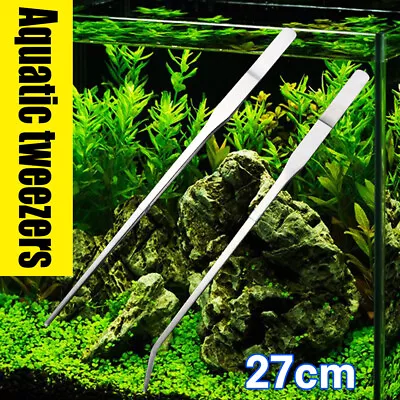 $5.03 • Buy Aquarium Aquatic Live Plants Long Handle Tweezers Fish Tank Hair Cleaning Tool