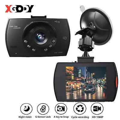 $19.99 • Buy XGODY 1080P Dash Camera Dual Lens Car DVR Video Recorder Night Vision Front&Rear