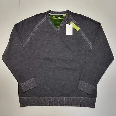 New $268 ROBERT GRAHAM Dark Gray WOOL CASHMERE Men's Sweater 3XL  The Cottage  • $85