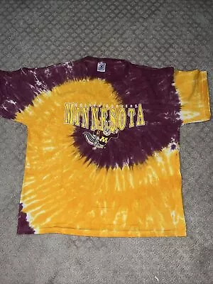 Vintage Y2K  Minnesota Golden Gophers Tie Dye Shirt Size XL Rare Shirt • $31.99