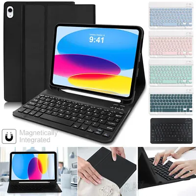 Bluetooth Keyboard Smart Case Cover For IPad 5/6/7/8/9/10th Gen Air 3 4 5 Pro 11 • £11.89