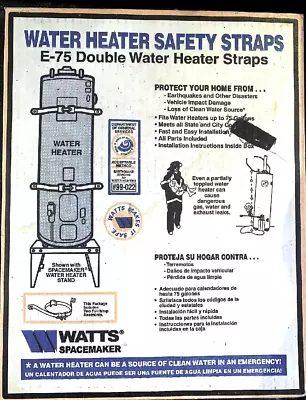 Double Hot Water Heater Safety Straps Watts Spacemaker E-75 75 Gallon M3 • $14.99