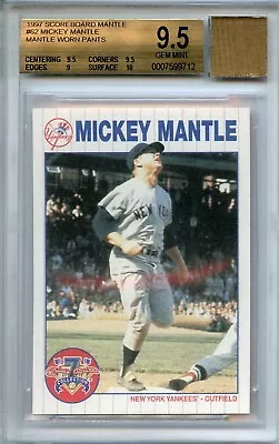 Mickey Mantle 1997 Scoreboard #62 GGUM W/ Worn Pants BGS 9.5 GEM MINT Yankees • $1500