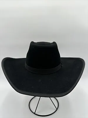 Resistol Black 100% Wool Felt Ribbon Band Cowboy Hat Youth Size One Size • $44.99