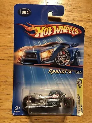 2005 Hot Wheels #004 Silver Airy 8 Motorcycle First Editions Realistix #4/20 NOC • $2.75