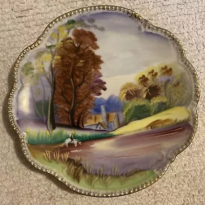Ucagco China Country Farm Signed By Yoshida Hand Painted Decorative Plate Gold • $9.99