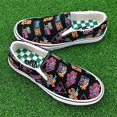 RARE-Size 7.5 US-Women's VANS 'TOKYO SHOP NEON' SLIP-ON Skate Shoes Sneakers-NEW • $79