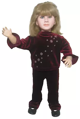 2003 My Twinn 23  Blonde Doll In Soft Velvet Gold Snowflake Winter Outfit Shoes • $40