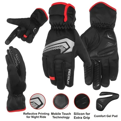 REDRUM Men Winter Cycling Gloves Waterproof Windproof Bicycle Quad Bike Moped • £6.95