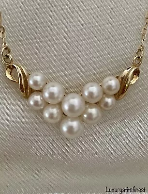 Mikimoto 14k Gold Vintage Estate Saltwater￼ Akoya Pearl  Necklace • $1255