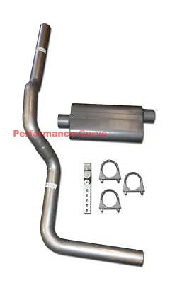 Fits 88-97 Ford F150 Mandrel Bent Exhaust W/ Large Two Chamber Muffler • $159.95