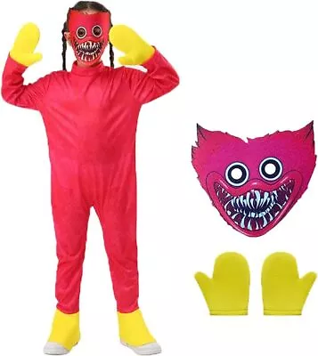 Kids Scary Monster Costume Huggy  Wuggy Dress UpFancy Dress RED OR BLACK • £6.99