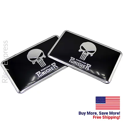 (2 PACK) ALUMINUM Warzone Punisher Decal Sticker Emblem For Auto Car 3.12  X 2  • $7.95