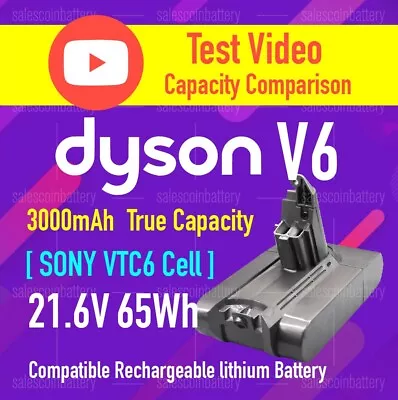 21.6V 3000mA Battery F Dyson V6 SV03 SV04 SV05 SV06 DC58 DC59 DC61 DC62 Animal • $64.99