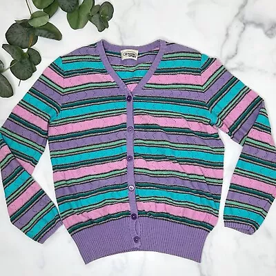 Vintage Missoni Sport Stripe Multicolor Cardigan Size 42 • $60