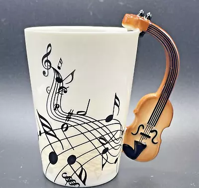 Music Violin  Ceramic Drinkware Mug Coffee Tea Milk Stave Cups With Handle • $9