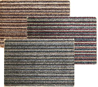 £32.99 • Buy Natural Cotton Stripe Doormat Washable Mat Dirt Trapper + Anti-slip Backing 
