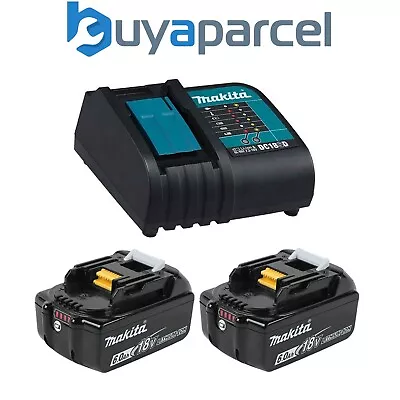 2x Genuine Makita 18V 6.0Ah LXT Lithium Battery BL1860 + DC18SD 240v Charger • £169.99