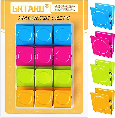 12 Pack Magnetic Clips Heavy Duty Refrigerator Magnets Clip Fridge Magnet Clip • $18.74