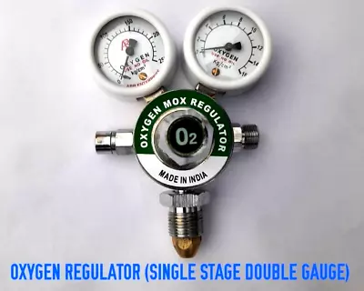 Medical Oxygen Regulator (Single Stage Double Gauge) For HospitalClinic Perfe • £81.52