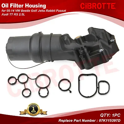 Oil Filter Adapter Housing For VW Beetle Golf Jetta Rabbit Passat Audi TTRS 2.5L • $48.99