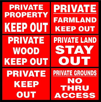 Private Property / Grounds / Farmland / Wood Keep Out / No Thru Access Signs • £4.40