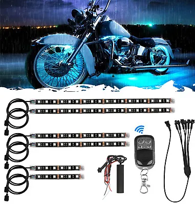 6Pcs Motorcycle Car RGB LED Neon Under Glow Lights Strips Underbody System Kit • $22.59