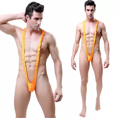 S-3XL Mens Borat Style Mankini Bodysuit Sexy Thong Swimsuit Underwear Costume  • £4.99