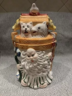 Vintage Noah's Ark Cookie Jar Ceramic Medium Size Jar For Counter Or Shelf Decor • $12