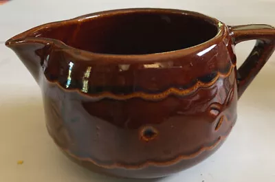 Vintage Marcrest Daisy Dot Creamer Pitcher Brown Glaze • $12