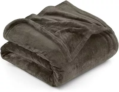 Fleece Blanket Queen Size Brown 300GSM Luxury Fuzzy Soft Anti-Static Microfib... • $26.27