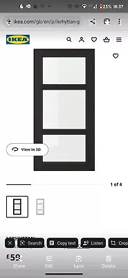 2 X Ikea Lerhyttan Glass Doors 40x80cm Black Stained • £60