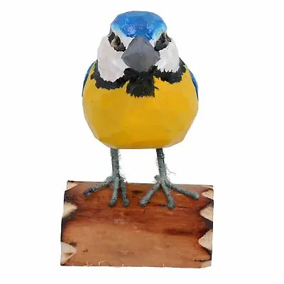 £15.10 • Buy Small Metal British Bird Hand Carved Wooden Blue Tit Home Garden Décor Gift