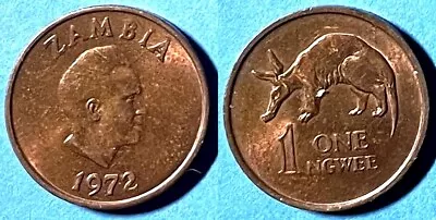 Zambia 1972 1 Ngwee KM-9 Bronze UNC #76 - US SELLER • $4.99