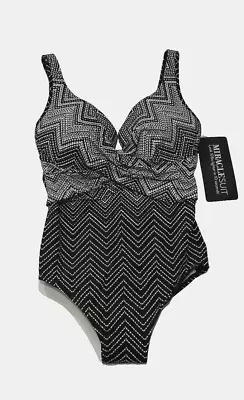 Miraclesuit Stitch Mix Escape Underwire One-Piece Swimsuit - Size 14 - Black • $98.75