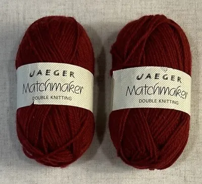 Jaeger Matchmaker Double Knitting Pure Wool Yarn  Color 746 Burgandy  50g - 2 Sk • $9.50