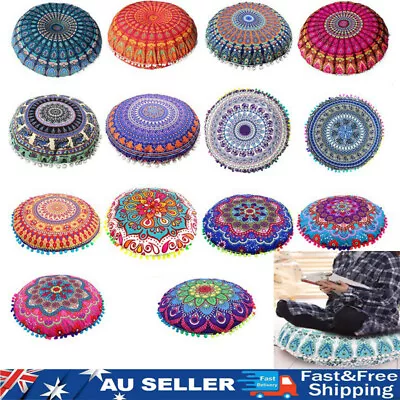 $12.34 • Buy 17 In Mandala Floor Pillow Round Bohemian Meditation Cushion Cover Ottoman Pouf