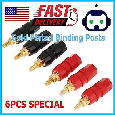 6X Gold Plated Audio Speaker Terminal 4mm Binding Post Banana Jack Plug B122 • $5.99